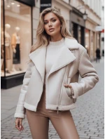Dámská semišová bunda SOFTSTILL s ovčí kůží bílá FashionStreet TY4748z