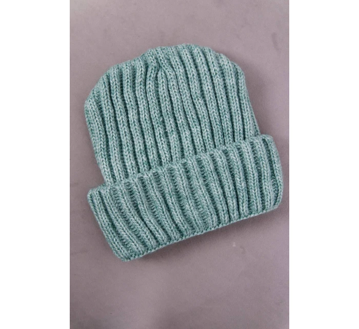 Magda K293 tmavě mátová čepice s ohrnovacím lemem Magda K293 tmavě mátová čepice s ohrnovacím lemem