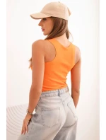 Dámská pruhovaná tílko s ozdobnou nášivkou tmavě oranžová Dámská pruhovaná tílko s ozdobnou nášivkou tmavě oranžová