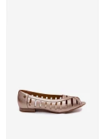 Kožené prolamované baleríny Maciejka P7540-25 Zlaté