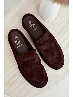 Dámské mokasíny s patou čokoládové model 22324040 - Boto Dámské mokasíny s patou čokoládové model 22324040 - Boto