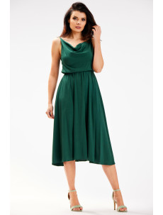 Dámské šaty A579 Tmavě zelená - Awama