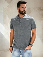 Pánská tmavě šedá bavlněná polokošile FashionStreet PX0509