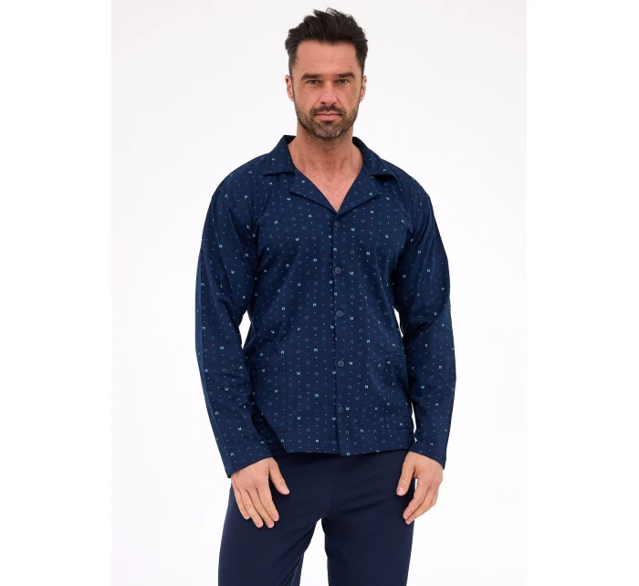 pyžamo model 21259220 délka/r S2XL pánské rozepínací - Cornette pyžamo model 21259220 délka/r S2XL pánské rozepínací - Cornette