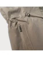 Tenká béžová dámská bunda s ozdobnou podšívkou model 21001846 - J.STYLE Tenká béžová dámská bunda s ozdobnou podšívkou model 21001846 - J.STYLE