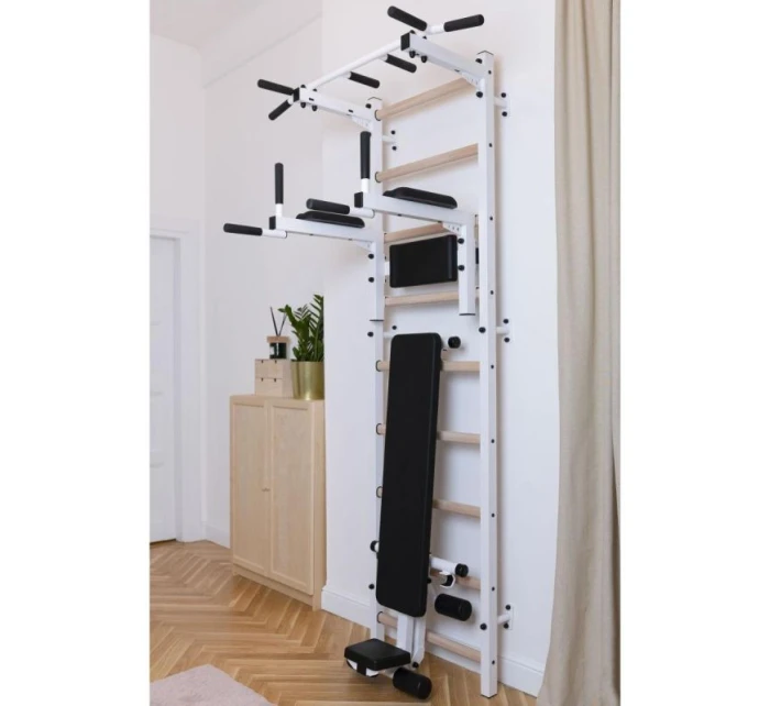 GYMNASTICKÝ ŽEBŘÍK SE CVIČEBNÍ TYČÍ, ZÁBRADLÍM A LAVIČKOU 723W GYMNASTICKÝ ŽEBŘÍK SE CVIČEBNÍ TYČÍ, ZÁBRADLÍM A LAVIČKOU 723W