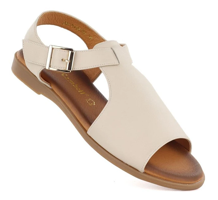 Dámské béžové kožené sandály Cambell 19391 Dámské béžové kožené sandály Cambell 19391