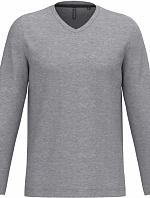Kariban K 358 Pánské tričko do V s dl. rukávem 20.K358 oxford grey