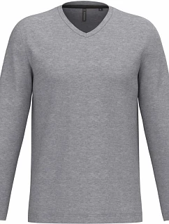 Kariban K 358 Pánské tričko do V s dl. rukávem 20.K358 oxford grey
