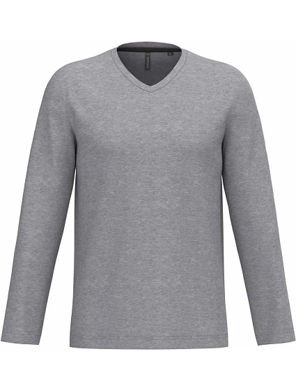 Kariban K 358 Pánské tričko do V s dl. rukávem 20.K358 oxford grey Kariban K 358 Pánské tričko do V s dl. rukávem 20.K358 oxford grey