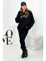 Bavlněná souprava s vyšívaným nápisem Paradise černý