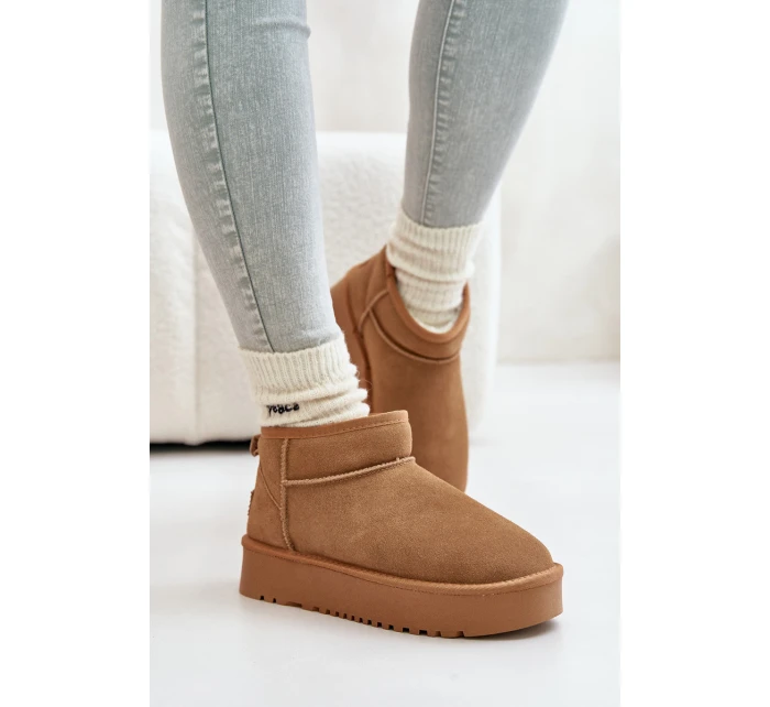 Dámské Velurové Sněhule Na Platformě Camel model 21670462 - Boto Dámské Velurové Sněhule Na Platformě Camel model 21670462 - Boto