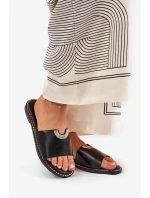 Dámské Pantofle Eko Kožené S Ozdobnými Oranžové model 21689341 - Boto