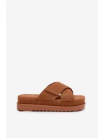 Dámské Pantofle Na Platformě S Pásky Camel model 21696072 - Boto