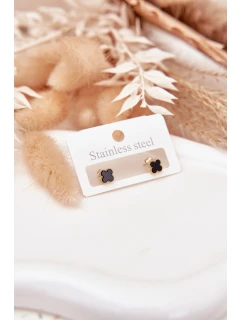 Malé náušnice z nerezové oceli Černo-zlaté