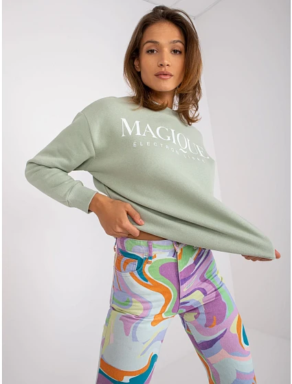 Bluza model 20961828 pistacjowy - FPrice Bluza model 20961828 pistacjowy - FPrice