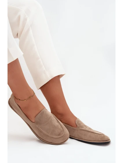 Dámské mokasíny z eko semiše Miryelle – béžové