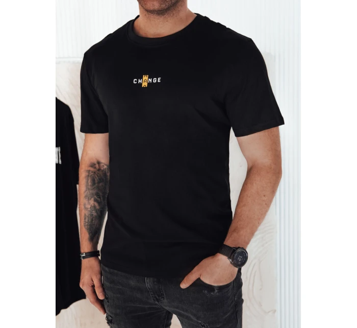 Pánské tričko s potiskem černé Dstreet RX5461 Pánské tričko s potiskem černé Dstreet RX5461