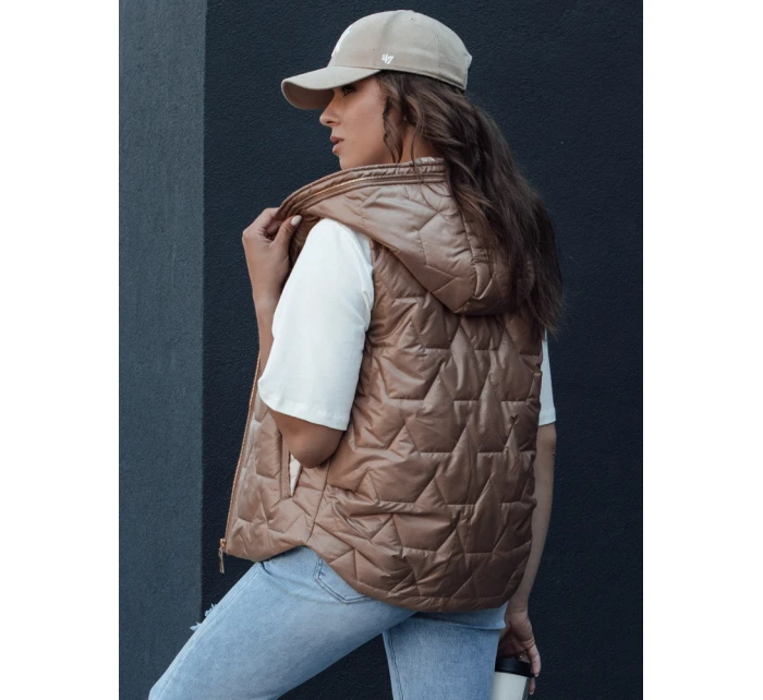 Dámská prošívaná vesta NICOLAS zlatá FashionStreet TY4464