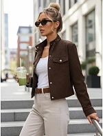 Kurtka damska z na brązowa model 22084552 - FashionStreet Kurtka damska z na brązowa model 22084552 - FashionStreet