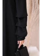 Španělské šaty s ozdobnými rukávy černý Španělské šaty s ozdobnými rukávy černý