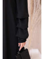 Španělské šaty s ozdobnými rukávy černý