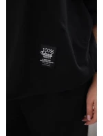 Bavlněný komplet halenka + kalhoty černý