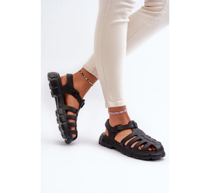 Dámské pěnové sandály římské černé Gasaria Dámské pěnové sandály římské černé Gasaria