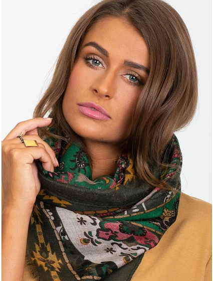 Dámský šátek AT CH model 19048714 khaki - FPrice Dámský šátek AT CH model 19048714 khaki - FPrice