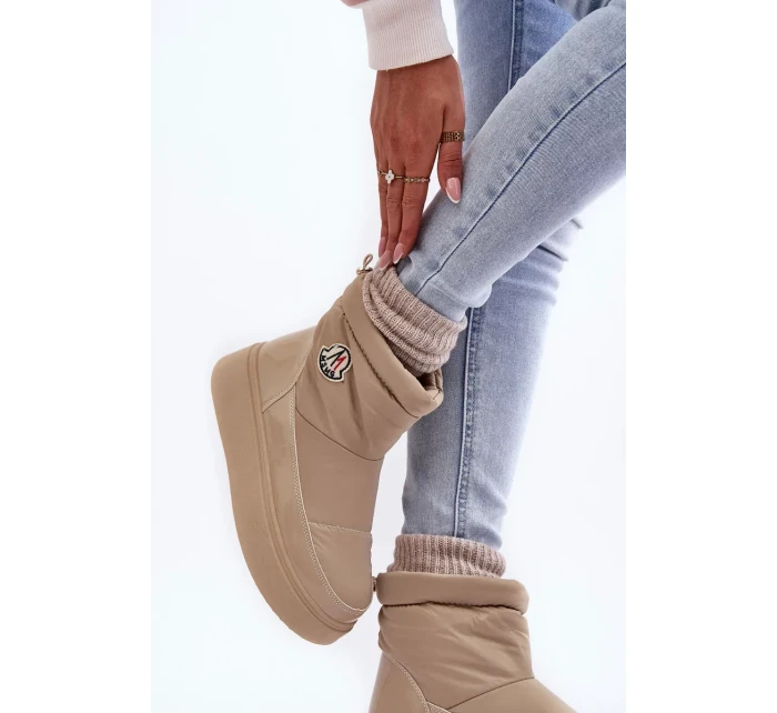 Béžové dámské Sněhule Gattea na platformě Béžové dámské Sněhule Gattea na platformě