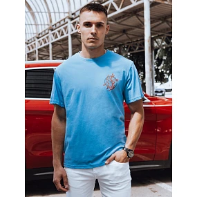 Pánské světle modré tričko s potiskem FashionStreet RX5492