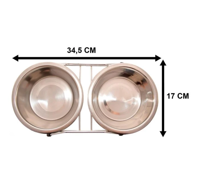 Nádoba pro psy a kočky z nerezové oceli 2x550ML