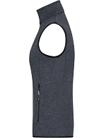 Daiber JN 773 Dámská pletená fleecová vesta se stojáčkem 02.0773 dark grey melange/silver Daiber JN 773 Dámská pletená fleecová vesta se stojáčkem 02.0773 dark grey melange/silver