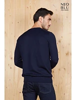 Men Pánský svetr s výstřihem do V night blue model 22500678 - NEOBLU