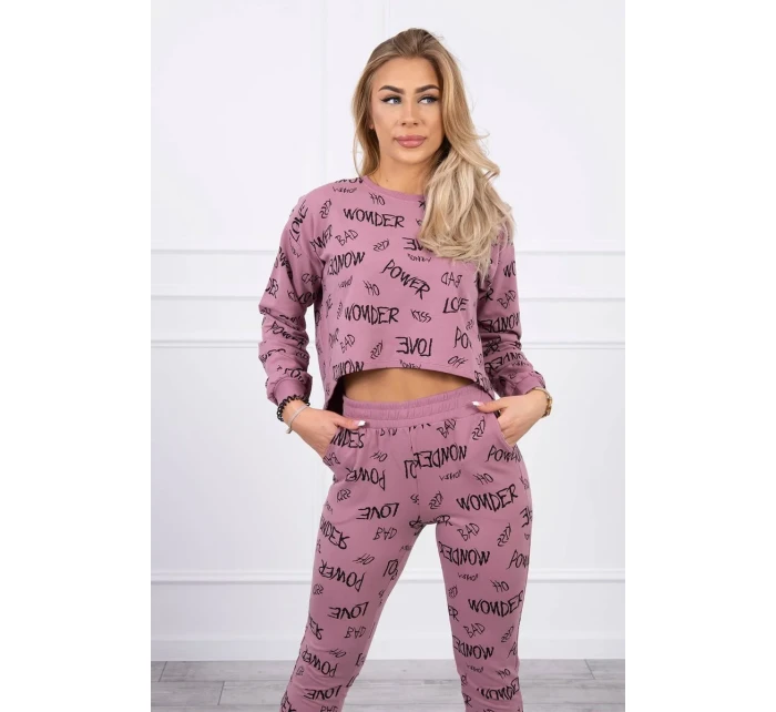 Sada s nápisy tmavě růžová Sada s nápisy tmavě růžová