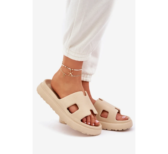 Pěnové Pantofle S Výřezem Béžové Neladith Pěnové Pantofle S Výřezem Béžové Neladith