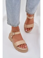 Dámské Sandály Na Platformě Béžové model 21684403 - Boto Dámské Sandály Na Platformě Béžové model 21684403 - Boto