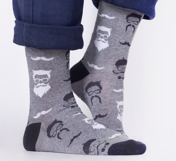 Yoclub Bavlněné ponožky Vzory Barvy SKA-0054F-H700 Grey