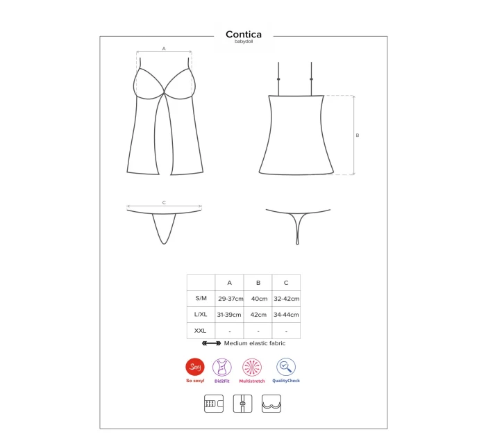 Sexy košilka Contica babydoll - Obsessive Sexy košilka Contica babydoll - Obsessive