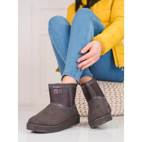 Designové  sněhule šedo-stříbrné dámské bez podpatku