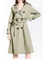 kabát v khaki barvě s páskem model 17032519 - Ann Gissy