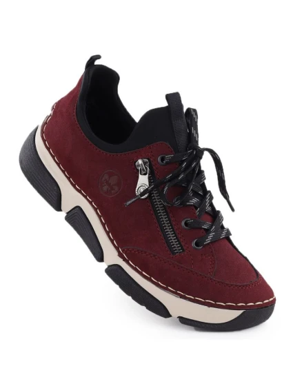 Pohodlné dámské polobotky bordó model 21905304 - Rieker Pohodlné dámské polobotky bordó model 21905304 - Rieker