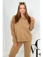 Izolovaná bavlněná souprava, mikina + kalhotami Brooklyn Velbloud