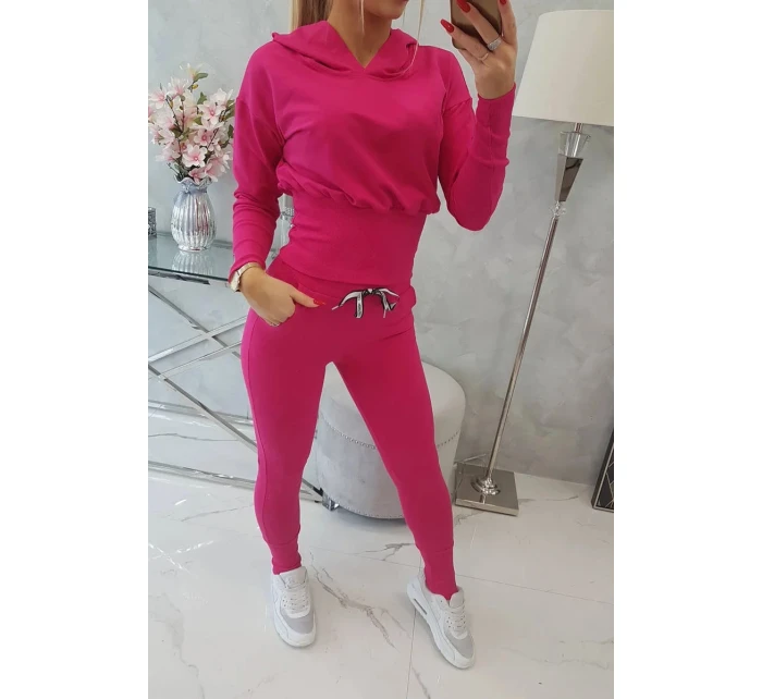 Komplet z szerokimi ściągaczami fuksja