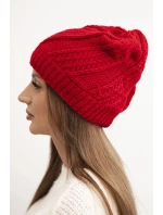 Dámská zimní čepice z vlny model 21750362 červená - K-Fashion