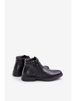 Pánské Boty S Izolací Eko Kůže Černé Lilari