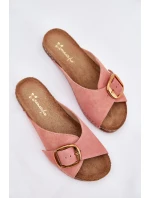 Kožené sandály se zlatou sponou model 21702863 Růžové - Maciejka