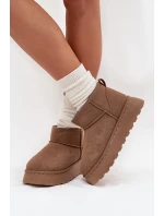 Dámské Sněhule Na Platformě Zateplené Kožíškem Khaki Vesirae Dámské Sněhule Na Platformě Zateplené Kožíškem Khaki Vesirae