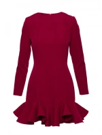 M880 Šaty s volánkovým lemem - bordó M880 Šaty s volánkovým lemem - bordó
