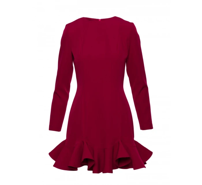 M880 Šaty s volánkovým lemem - bordó M880 Šaty s volánkovým lemem - bordó